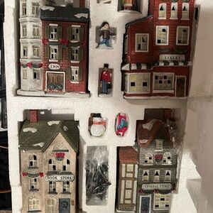 Charming Ceramic Christmas Village Set